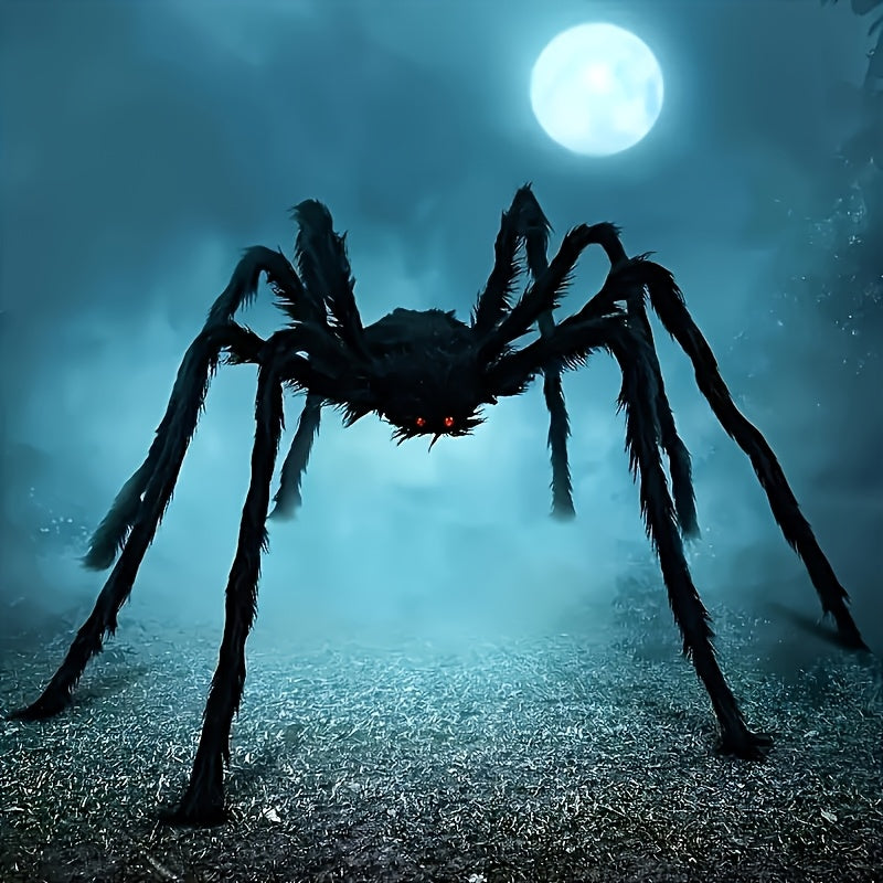 150 cm Riesen-Schwarzspinne, Ideal für Halloween-Dekoration Innen und Außen, Familienpartys, Hof-Gruselhausdekoration
