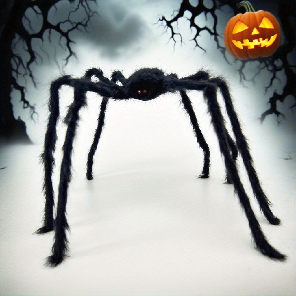 150 cm Riesen-Schwarzspinne, Ideal für Halloween-Dekoration Innen und Außen, Familienpartys, Hof-Gruselhausdekoration