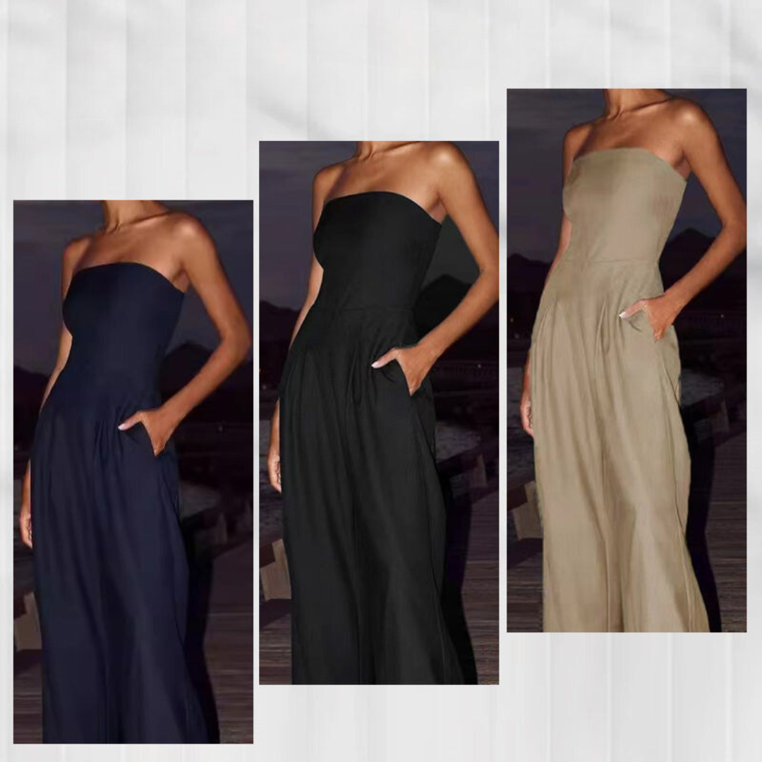 Strapless Wide-Leg Jumpsuit™ — Sculpted Shoulders, Effortless Elegance