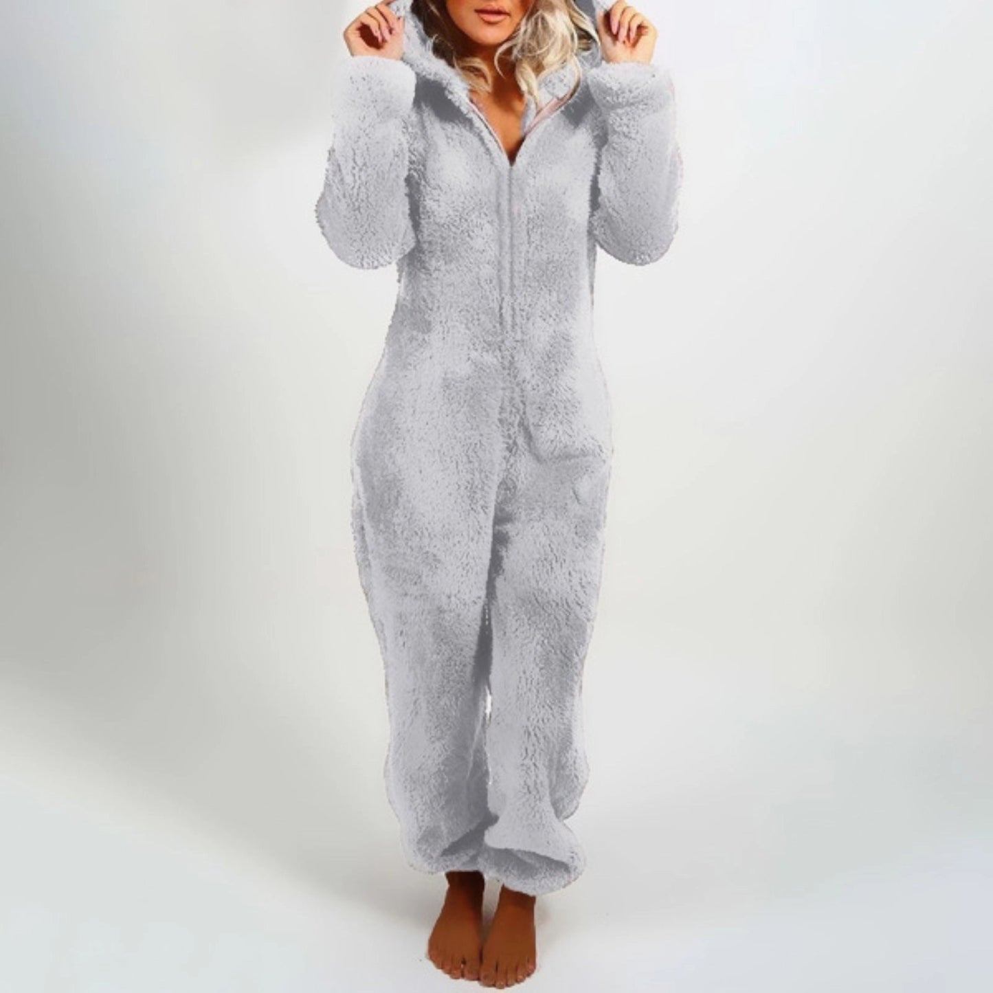 Clariselle™ Fleece Hooded Onesie — Cozy Comfort, Relaxed Fit