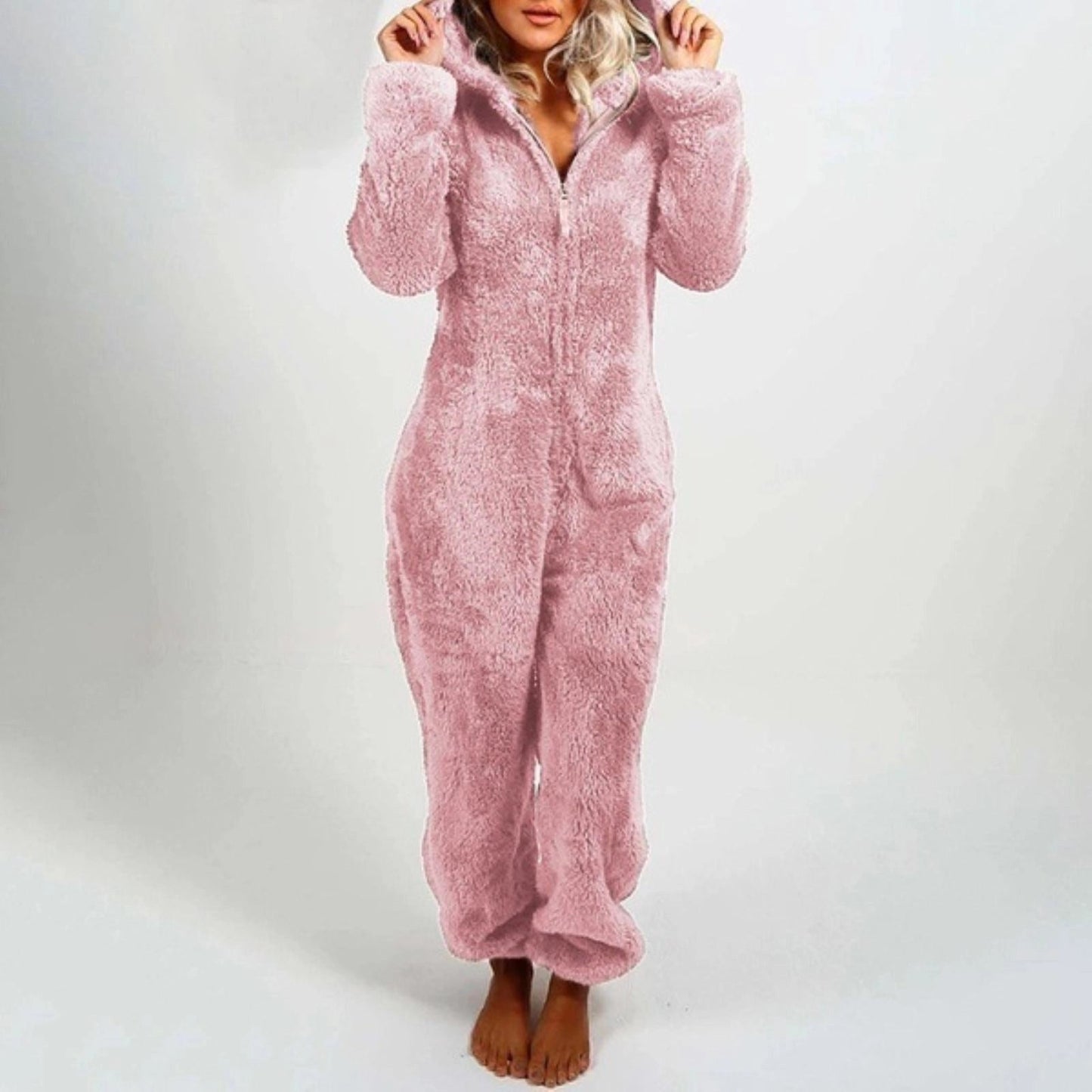 Clariselle™ Fleece Hooded Onesie — Cozy Comfort, Relaxed Fit