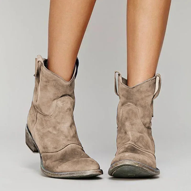 WillowCrest™ Vintage Ankle Boots — Timeless Western Style & Comfort