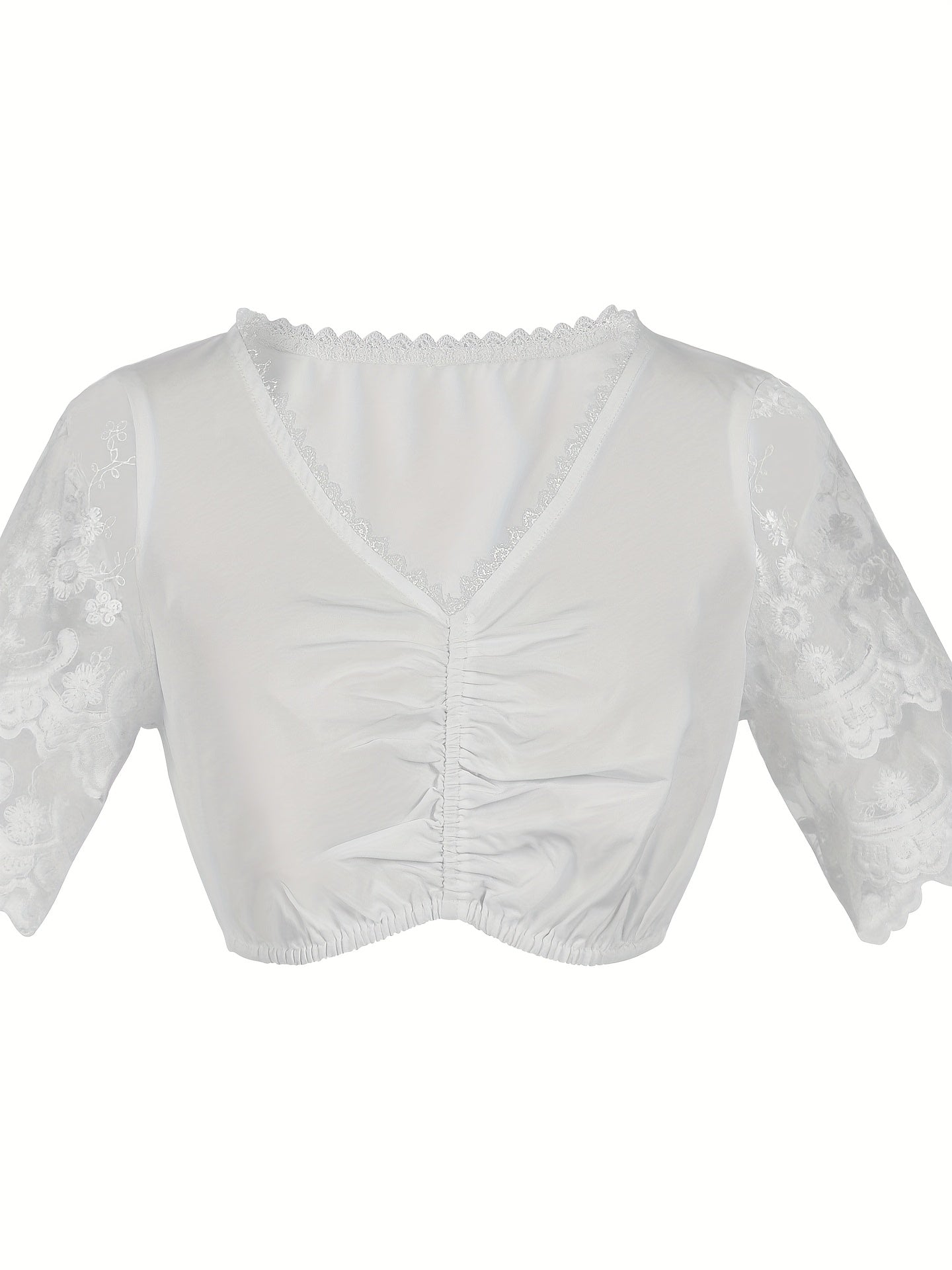 VestaCharm – Knee-High Dirndl with Floral Embroidery and Lace Blouse