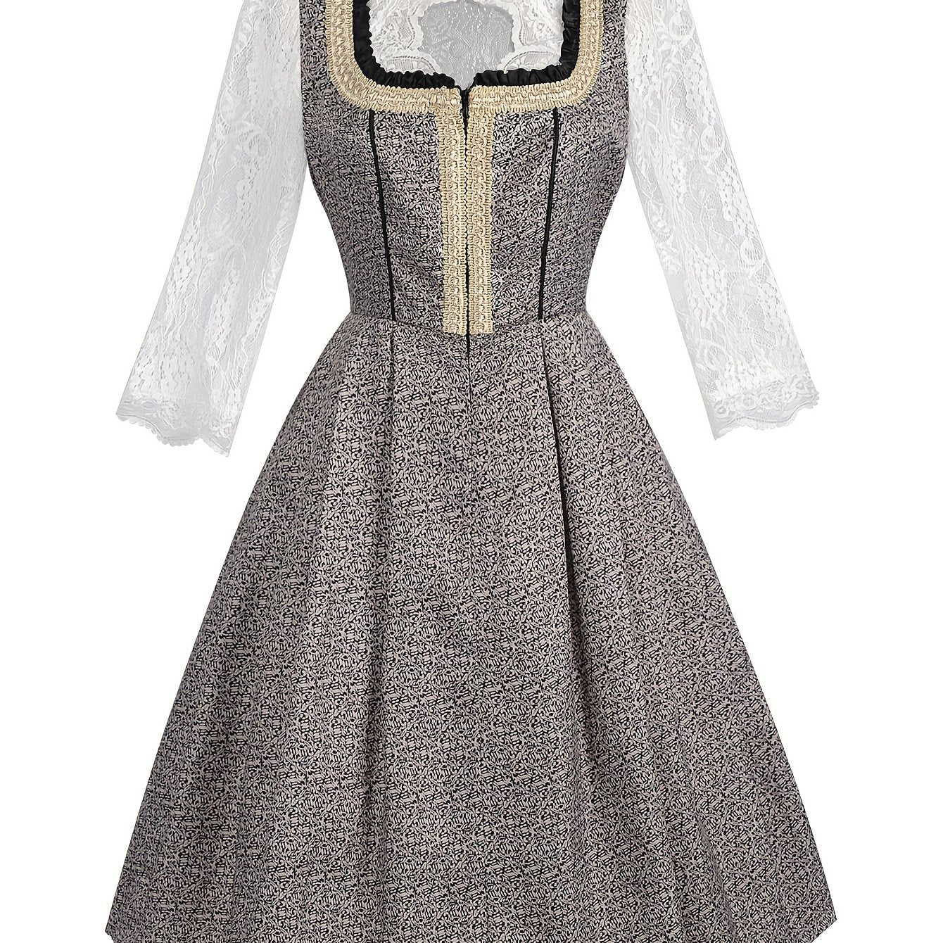 Vintage Dirndl Dress – Elegant Traditional Oktoberfest Dress with Embroidery