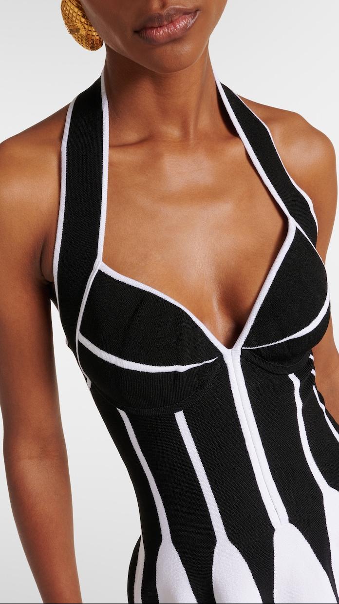 SorrelVale™ Flared Halter Knit Mini — Graceful Fit, Playful Movement