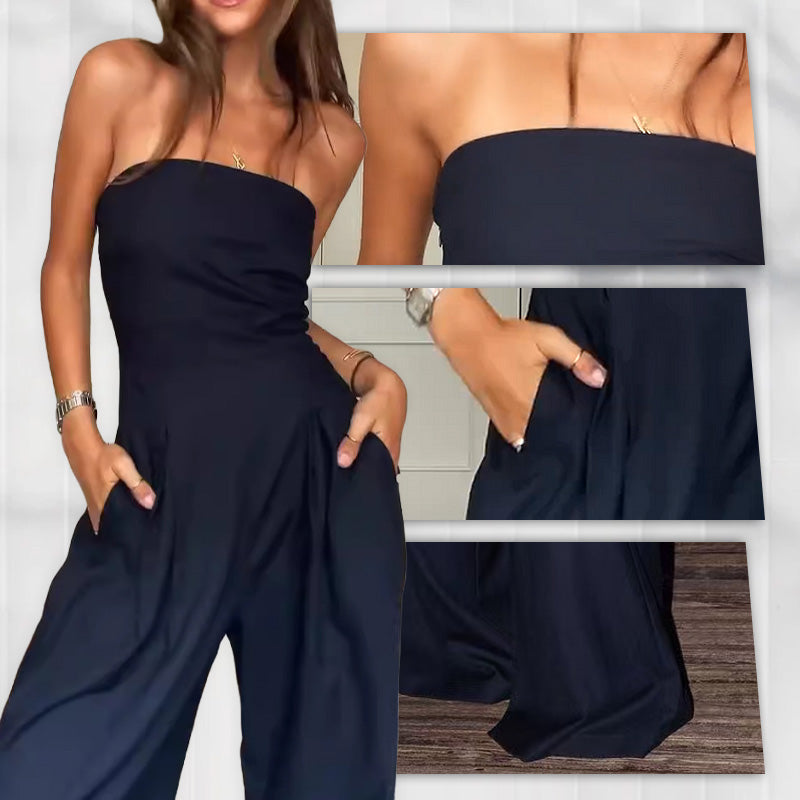 Strapless Wide-Leg Jumpsuit™ — Sculpted Shoulders, Effortless Elegance