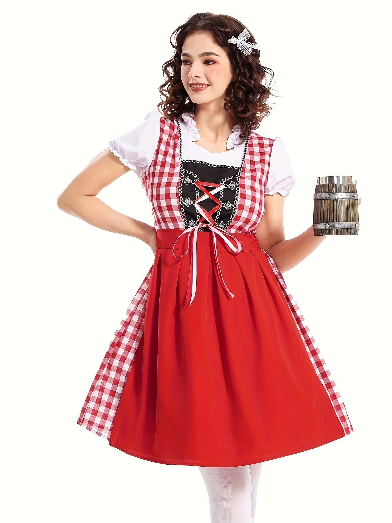 Square Neck Dress – Elegant Lace-Up Festive Dress with Comfortable Polyester Fabric