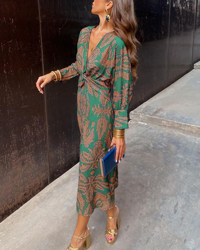 V-neck Midi Dress™ — Sculpted Elegance, Effortless Poise