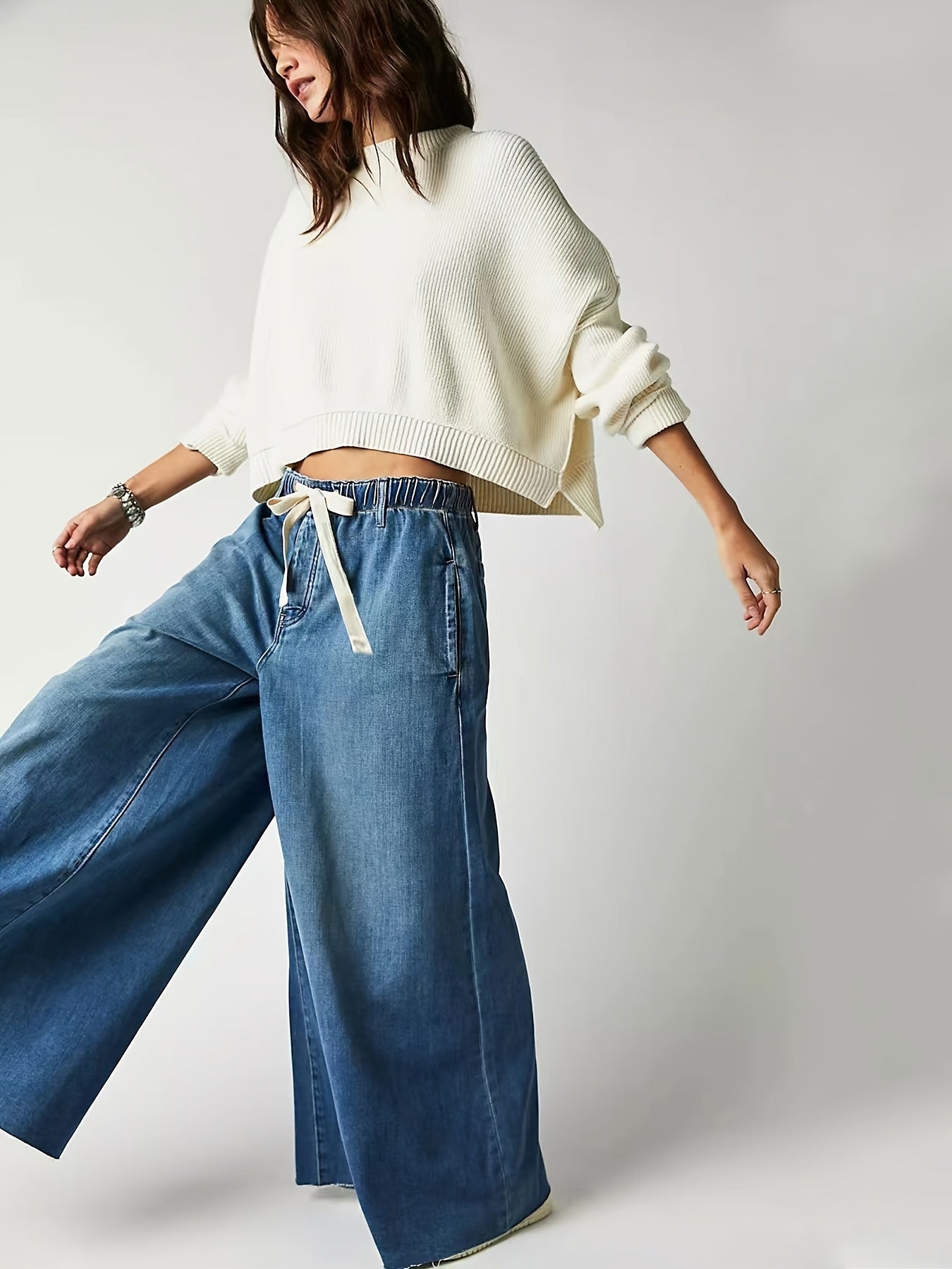 BlueHavenJeans – High-Waist Wide-Leg Denim Jeans with Soft Breathable Fabric