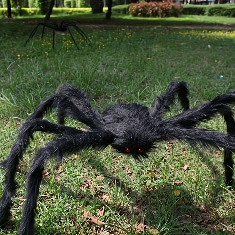150 cm Riesen-Schwarzspinne, Ideal für Halloween-Dekoration Innen und Außen, Familienpartys, Hof-Gruselhausdekoration