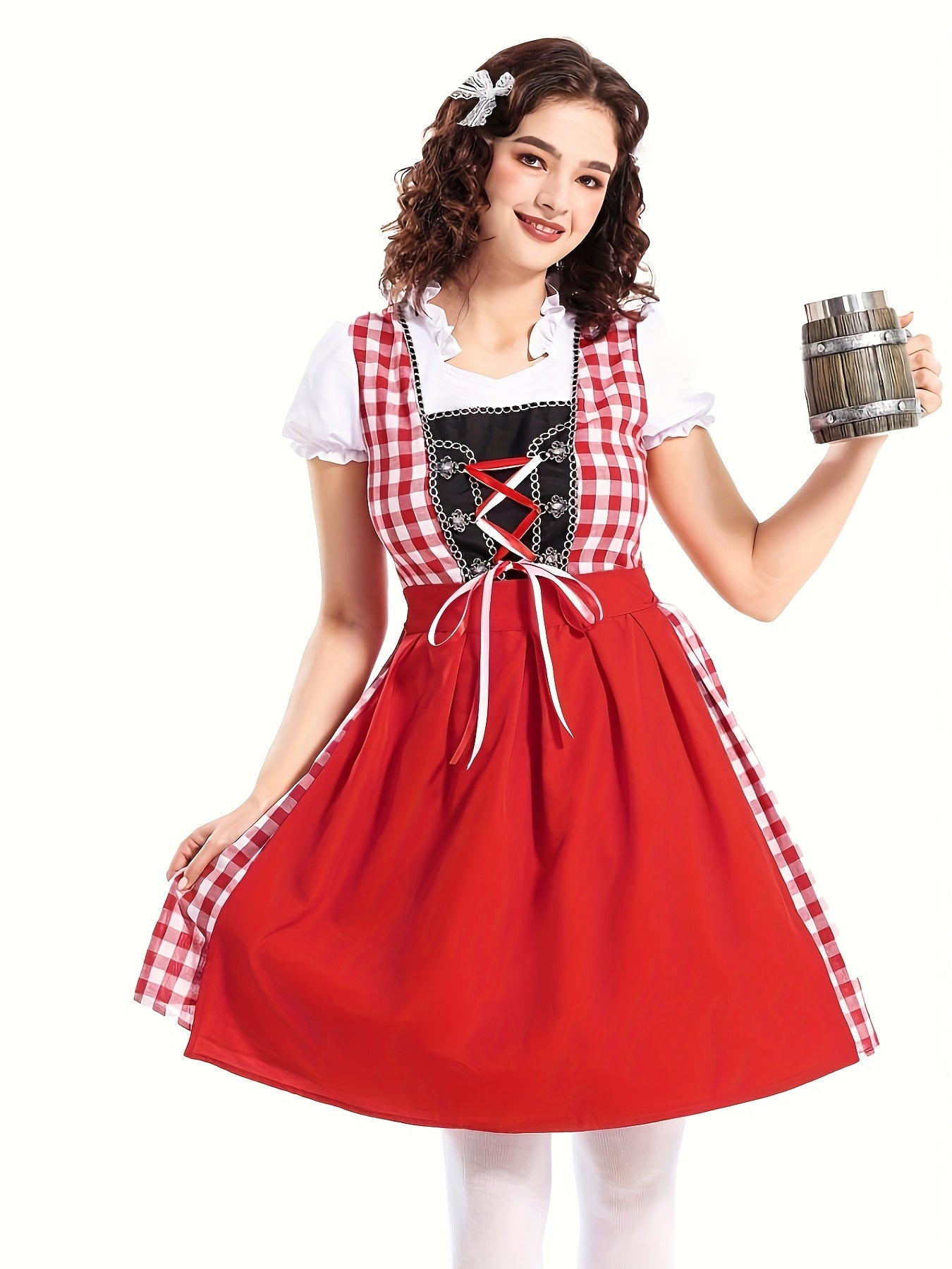 Square Neck Dress – Elegant Lace-Up Festive Dress with Comfortable Polyester Fabric