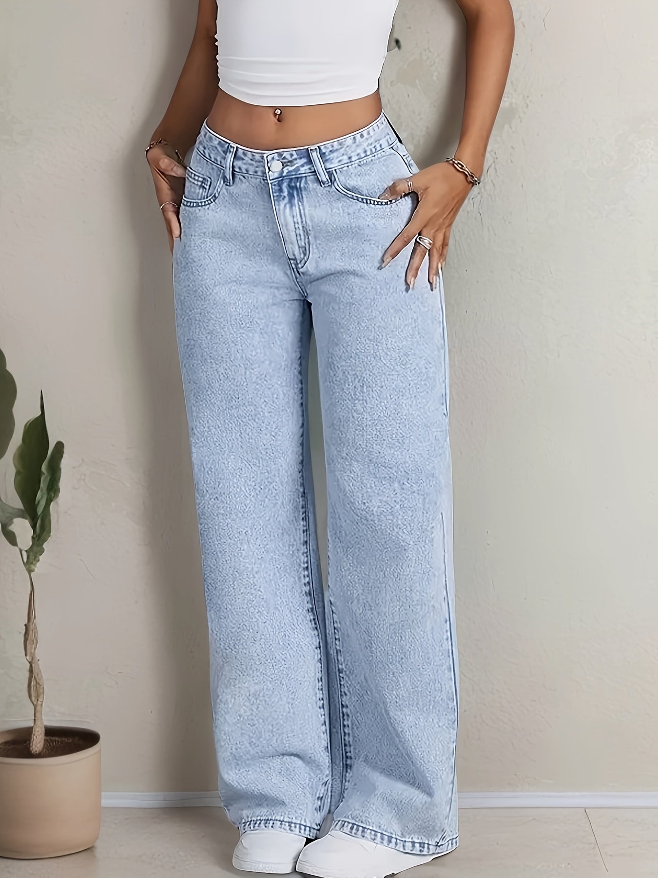 Butterfly Embroidered Denim Flares – High-Rise Wide-Leg Jeans with Y2K Style