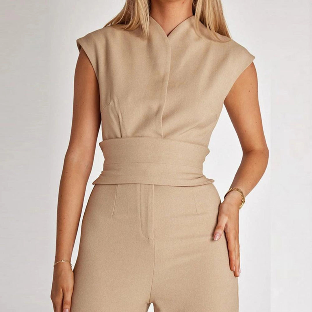ArdenRise™ Sleeveless Belted Jumpsuit — Flattering Curves, Timeless Style