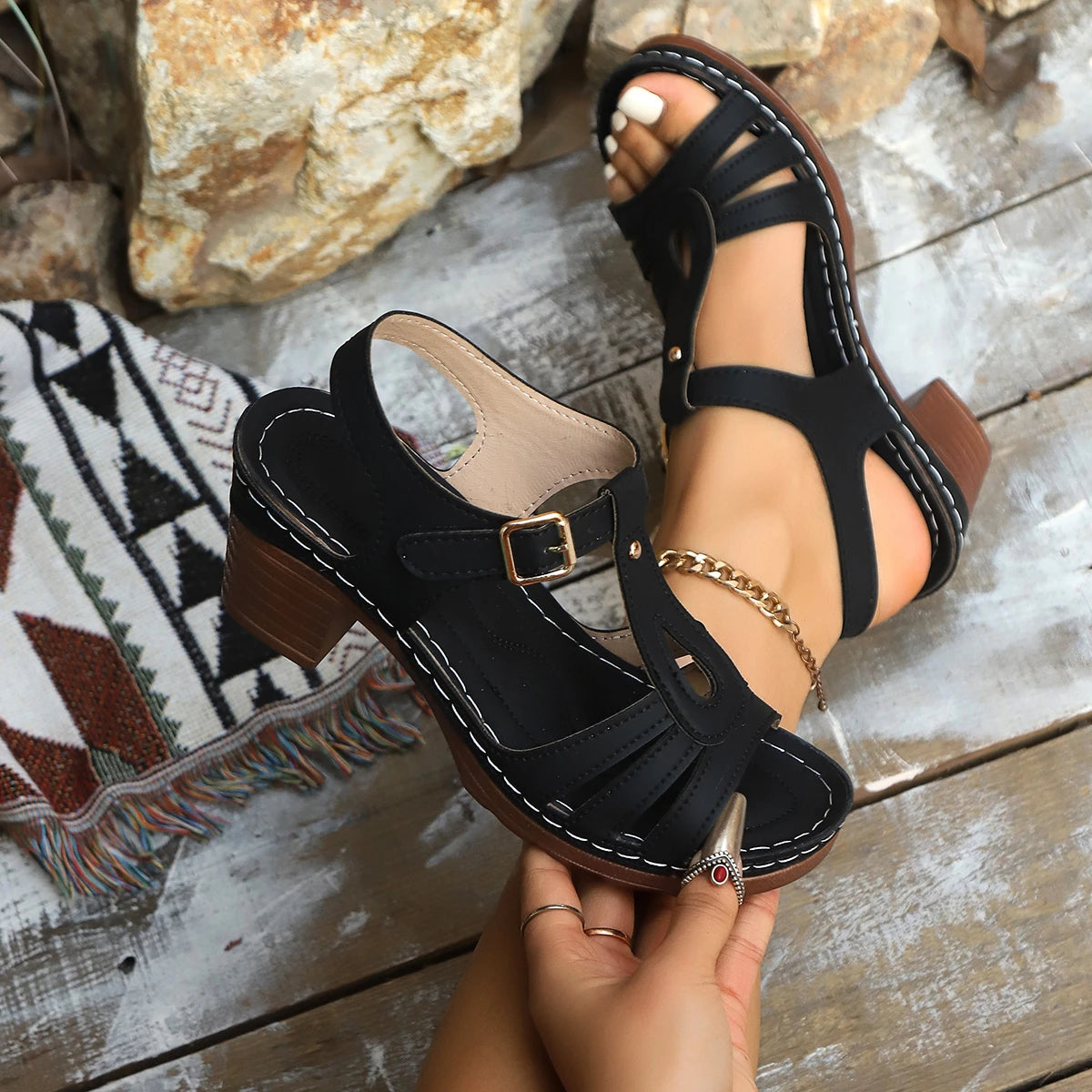 Avalyse™ T-strap heel sandal — Balanced support, tailored elegance