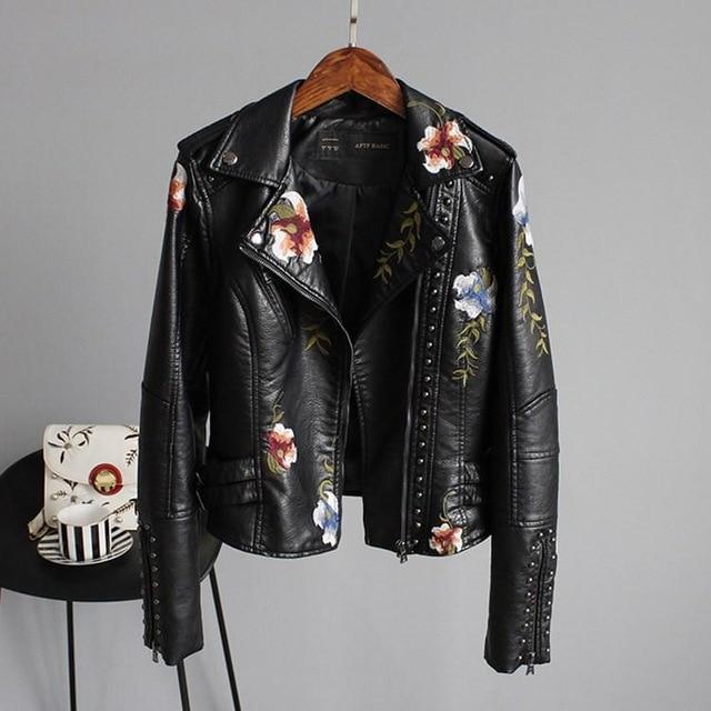 Virelli Embroidered Leather Jacket™ — Sculpted Elegance Meets Everyday Comfort