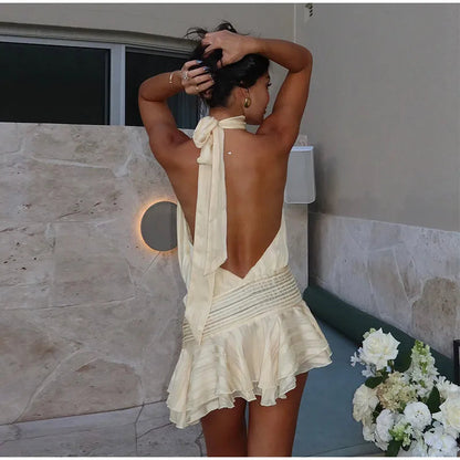 Sleek Lace Halter Dress™ — Sculpted Grace, Effortless Elegance