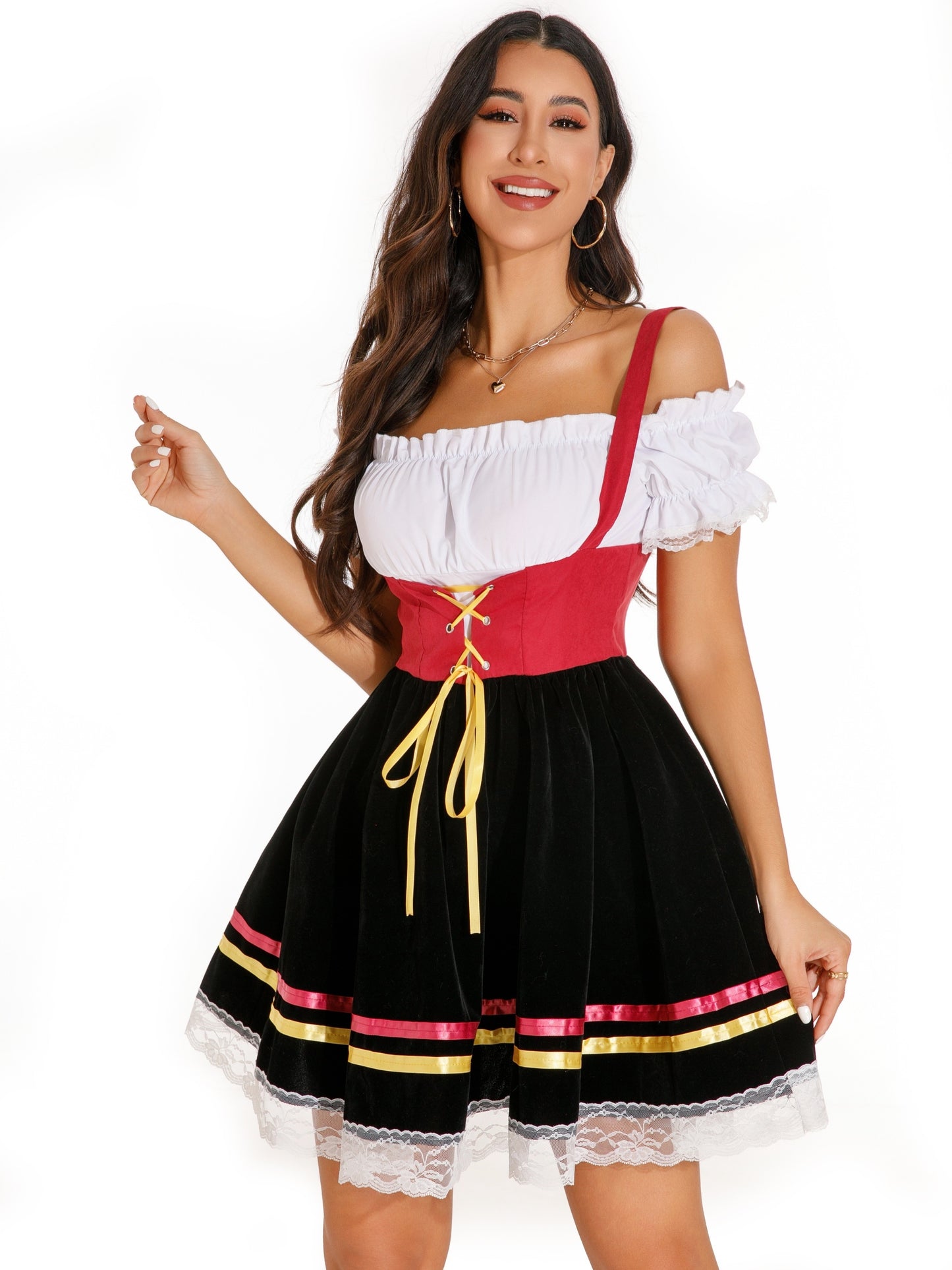 FestivaDress – Elegant Oktoberfest Dirndl Dress with Ribbon Lacing