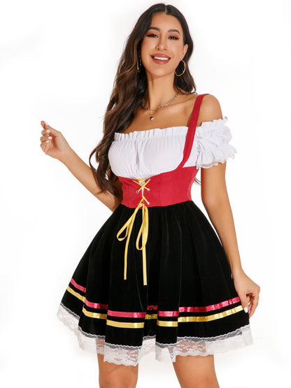 FestivaDress – Elegant Oktoberfest Dirndl Dress with Ribbon Lacing