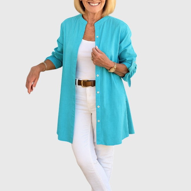 LuxeraEase™ Long Summer Shirt — Breezy Comfort, Effortless Style