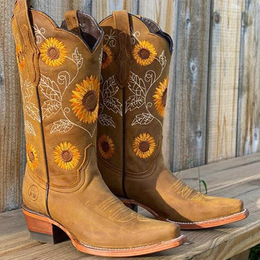 Artisan Crafted Boots™ — Soft Leather, Sunflower Soul
