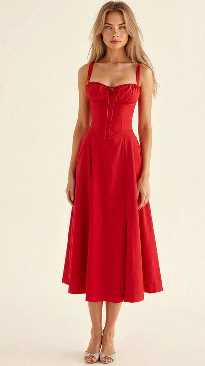 SoveaFrame™ Waist Dress — Sculpted Elegance Meets Summer Breeze