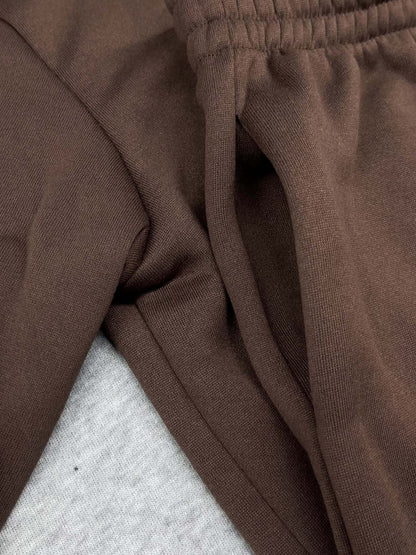 Damen-Sportset für Frühling/Herbst, 100% Polyester Langarm-Pullover mit besticktem Alphabet-Design, Rundhals-Absatzschulter Strickstoff, mittlere Dehnung, locker sitzendes Sweatshirt und Hose Set
