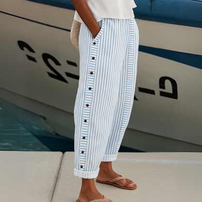 ElaraEase™ Striped Pants — Sleek Comfort with Effortless Style