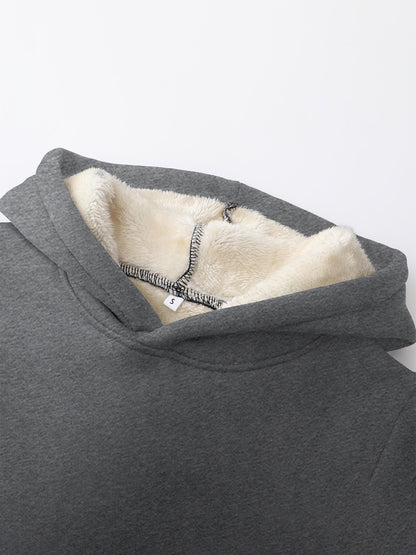 Women's Plush Fleece Hoodie and Jogger Set | Hooded | Knit Polyester | Autumn Winter Warm Loungewear