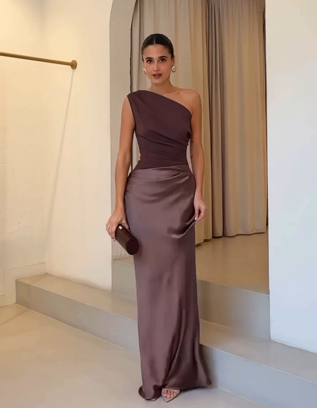 LunaVera™ Satin One-Shoulder Dress — Radiant Elegance, Flawless Fit