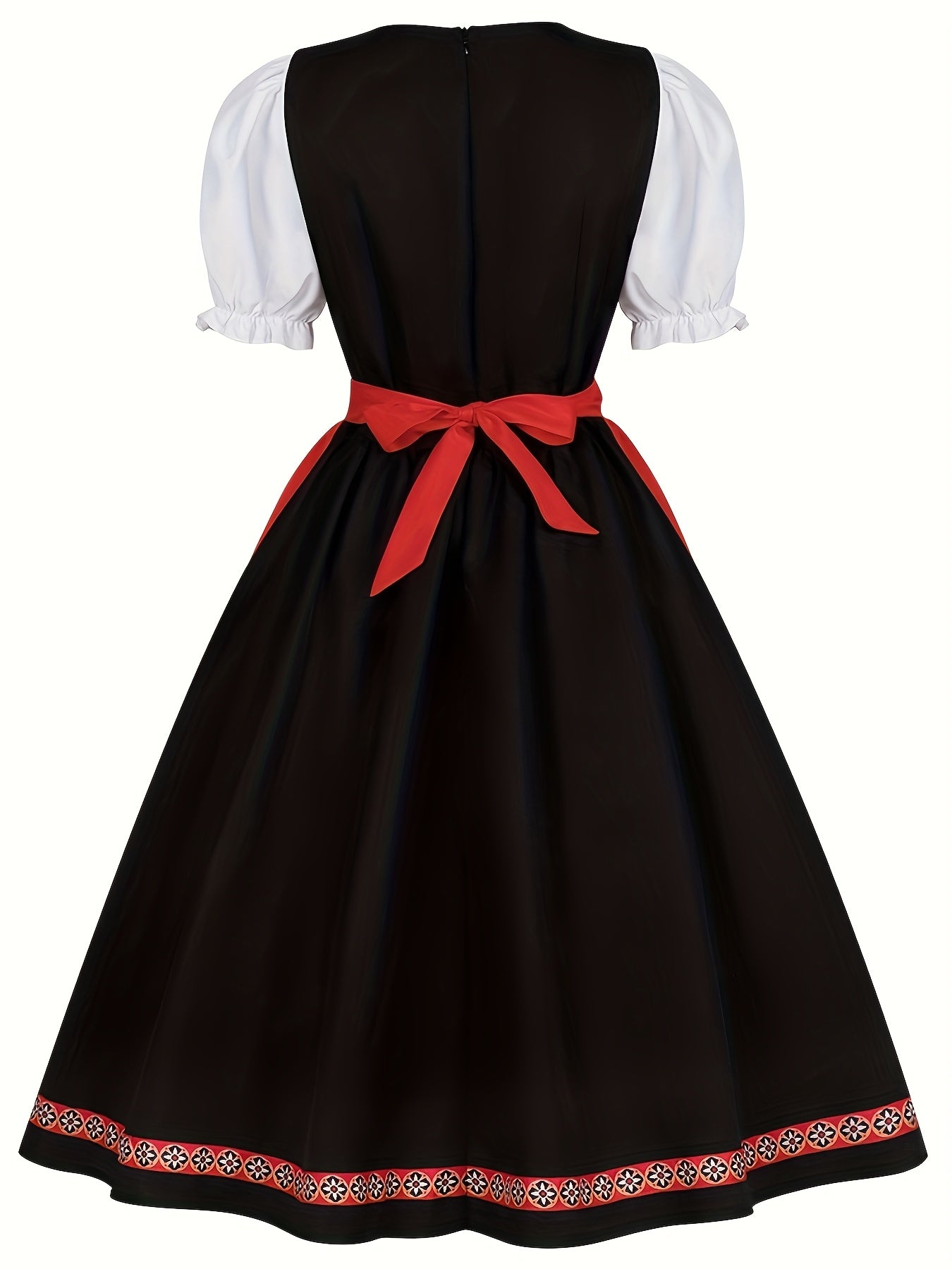 FestiLace Dirndl Dress – Traditional Alpine Folk Dress with Floral Embroidery