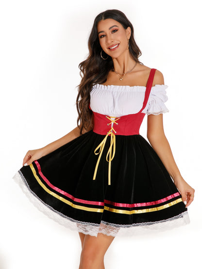 FestivaDress – Elegant Oktoberfest Dirndl Dress with Ribbon Lacing