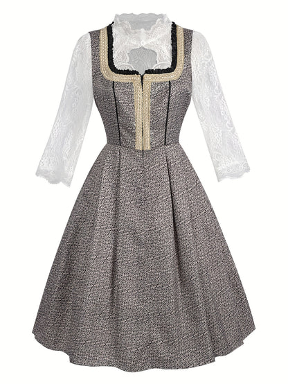 Vintage Dirndl Dress – Elegant Traditional Oktoberfest Dress with Embroidery