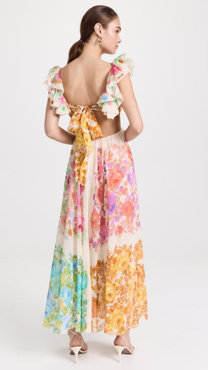 SeleneAura™ Ruffle Midi Dress — Light, Flowy Elegance for Summer