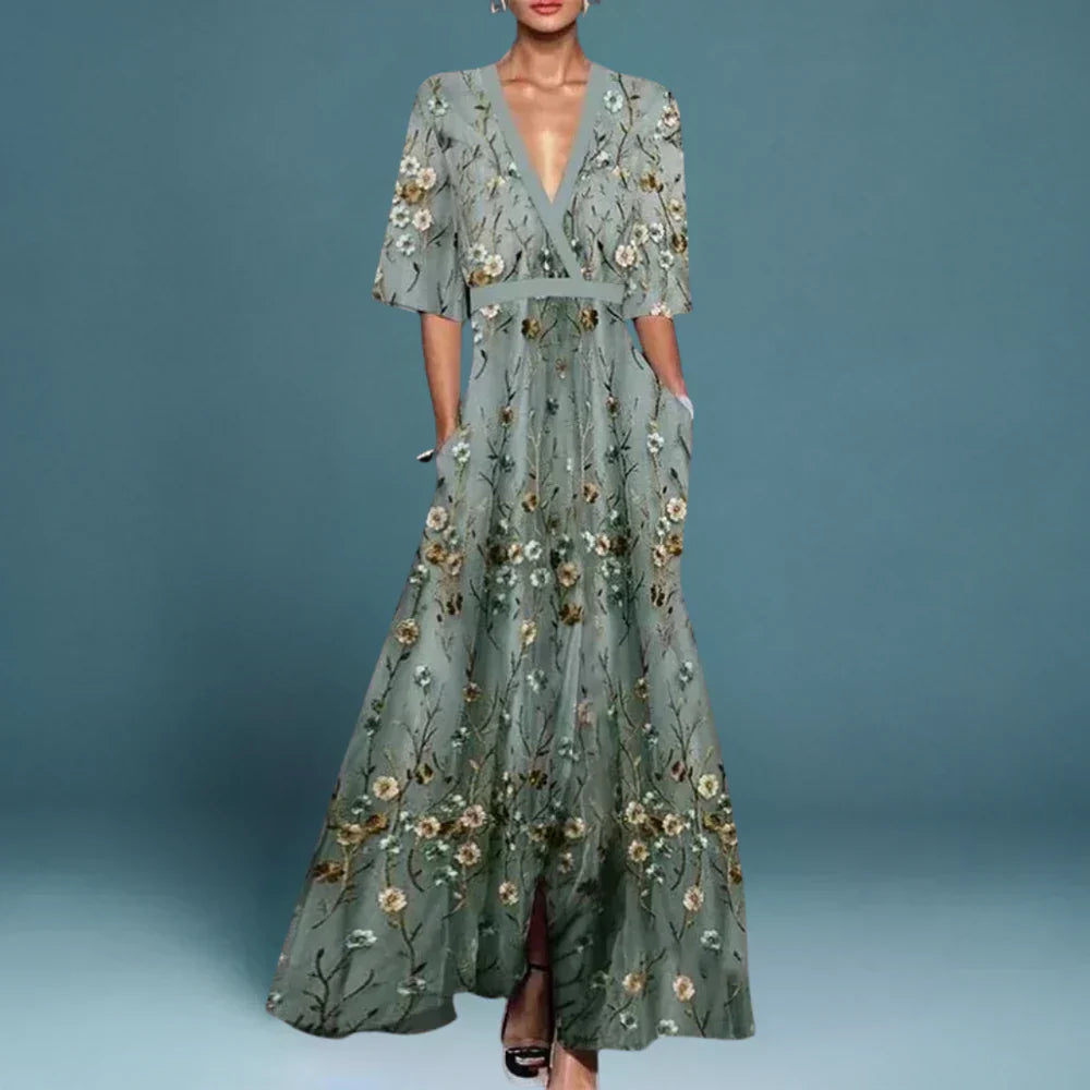 LioraBloom™ Maxi Dress — Flowing Floral Elegance
