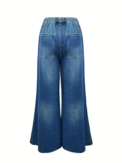 BlueHavenJeans – High-Waist Wide-Leg Denim Jeans with Soft Breathable Fabric