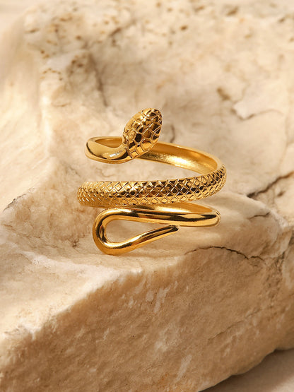 Serpentis™ Adjustable Snake Ring — Effortless Edge, Endless Elegance