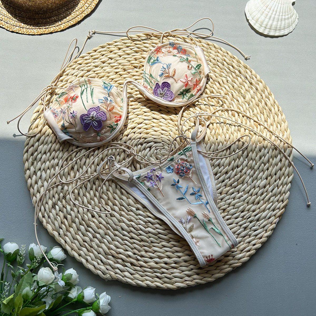 LioraSilk™ Embroidered Split Swimsuit — Sculpted Elegance Meets Effortless Comfort