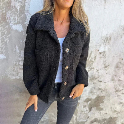 AureaBound™ Lapel Crop Jacket — Cozy Luxe with Sculpted Elegance