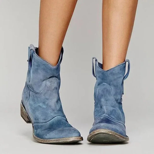 WillowCrest™ Vintage Ankle Boots — Timeless Western Style & Comfort