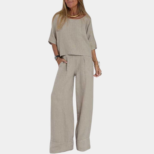 AureliaEase™ Linen Jumpsuit — Breezy Elegance, Flattering Fit