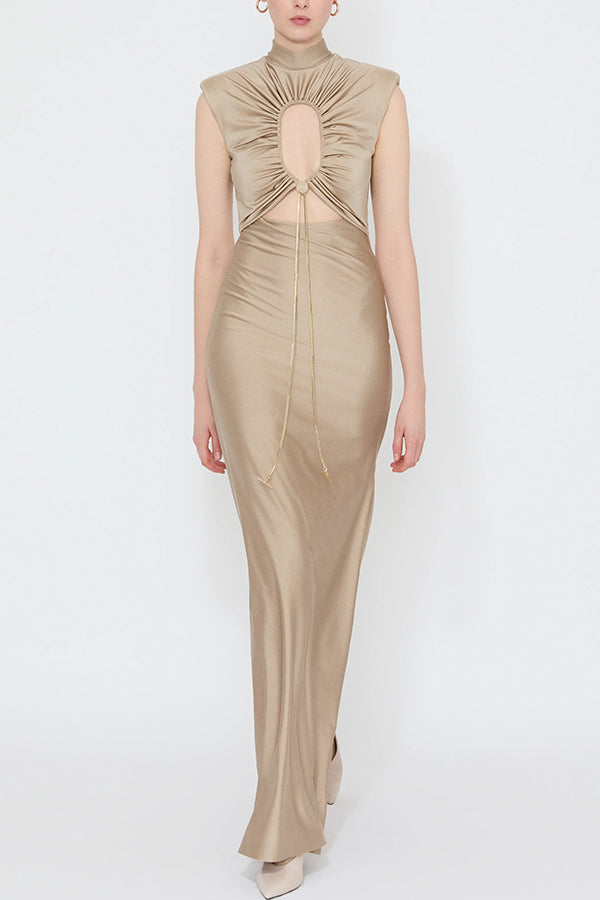 High Neck Ankle-Length Dress™ — Effortless Graceful Silhouette