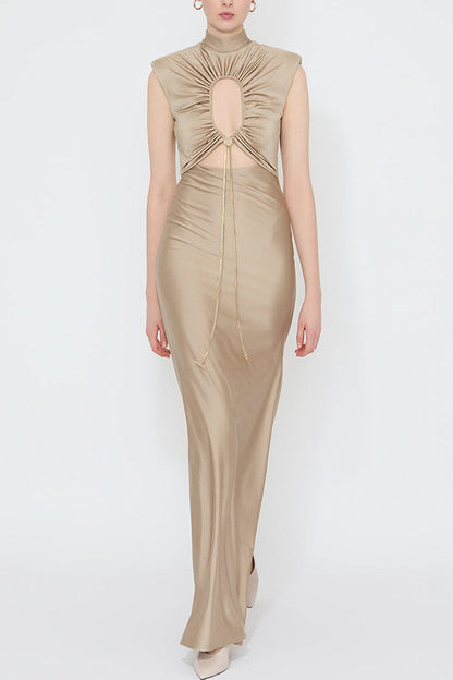 High Neck Ankle-Length Dress™ — Effortless Graceful Silhouette