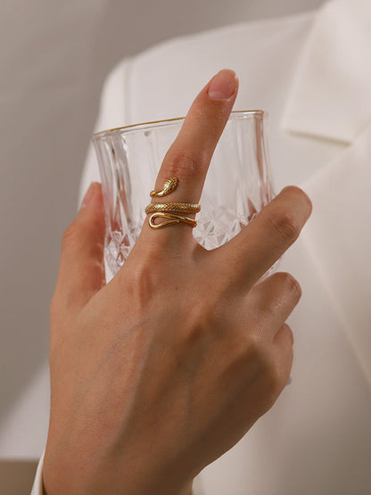 Serpentis™ Adjustable Snake Ring — Effortless Edge, Endless Elegance