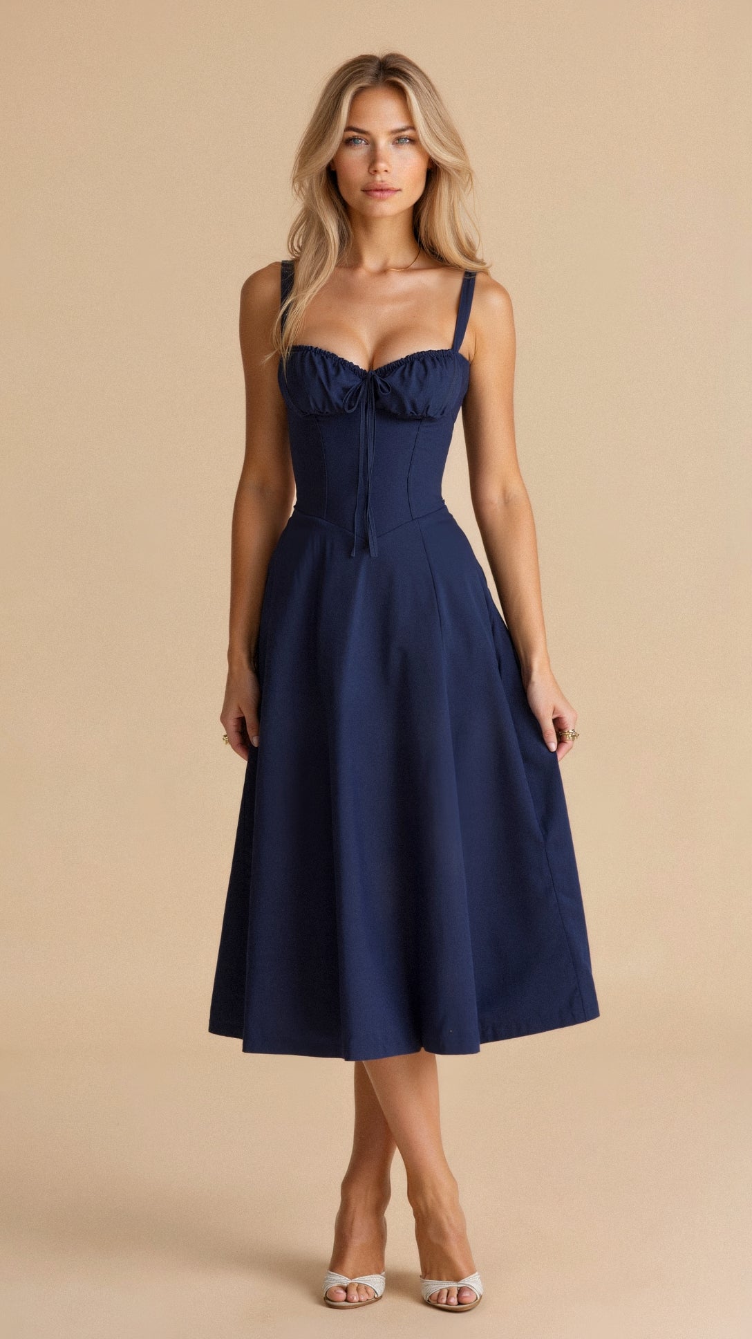 SoveaFrame™ Waist Dress — Sculpted Elegance Meets Summer Breeze