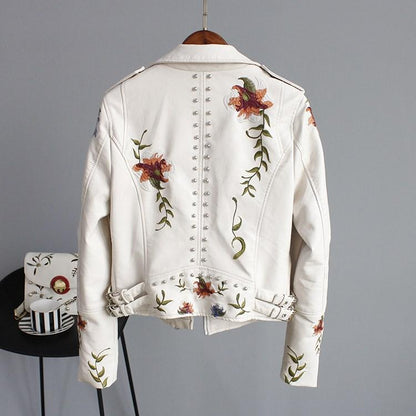 Virelli Embroidered Leather Jacket™ — Sculpted Elegance Meets Everyday Comfort