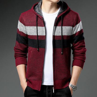 Sherpa-Lined Knit Hoodie™ — Cozy Comfort with Sleek Layering