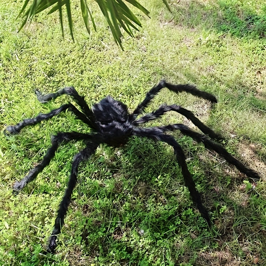 150 cm Riesen-Schwarzspinne, Ideal für Halloween-Dekoration Innen und Außen, Familienpartys, Hof-Gruselhausdekoration