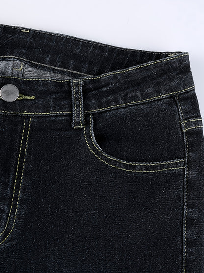 Low-Rise Wide Leg Jeans – Stylish Bootcut Denim with Stacked Hem