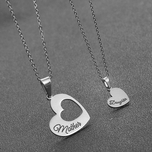 2PCS Gift for Mom Hollow Love Pendant Necklace™ — Radiant Symbols of Eternal Bond