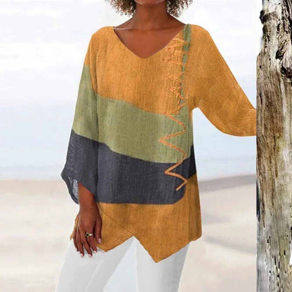 Aveline™ Blouse — Flattering Fit, Bold Color Block
